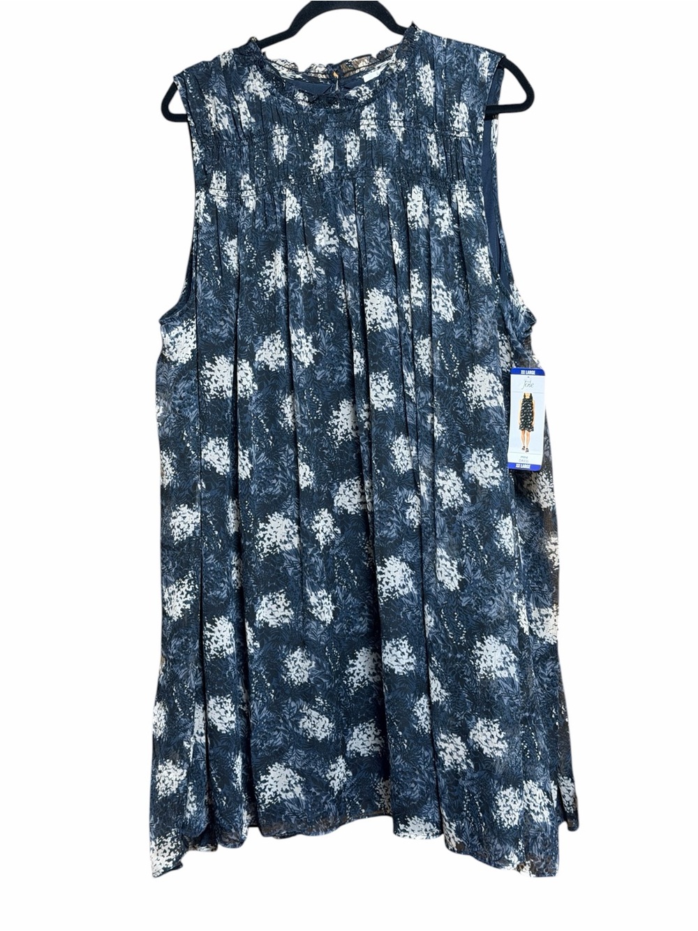NWT‎ Joie Women's Navy Blue Baltic Print Mini Dress Size XXL Flowy Romantic